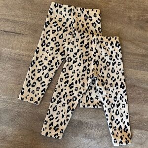TWIN BUNDLE - Leopard Print Toddler Fleeece Leggings